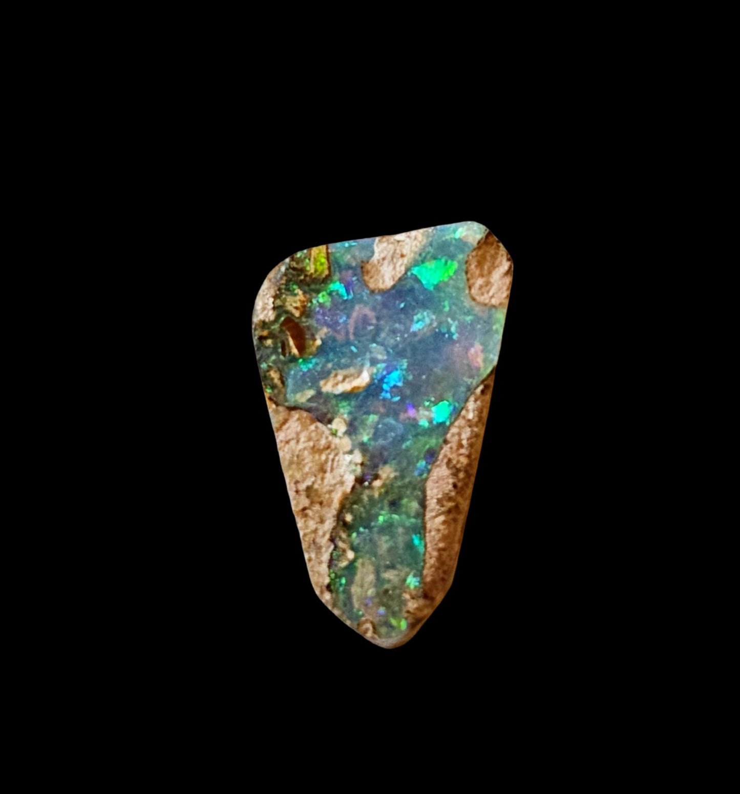 Australian Queensland Boulder Opal Freeform Cabochon 14x9x4mm 2.62cts