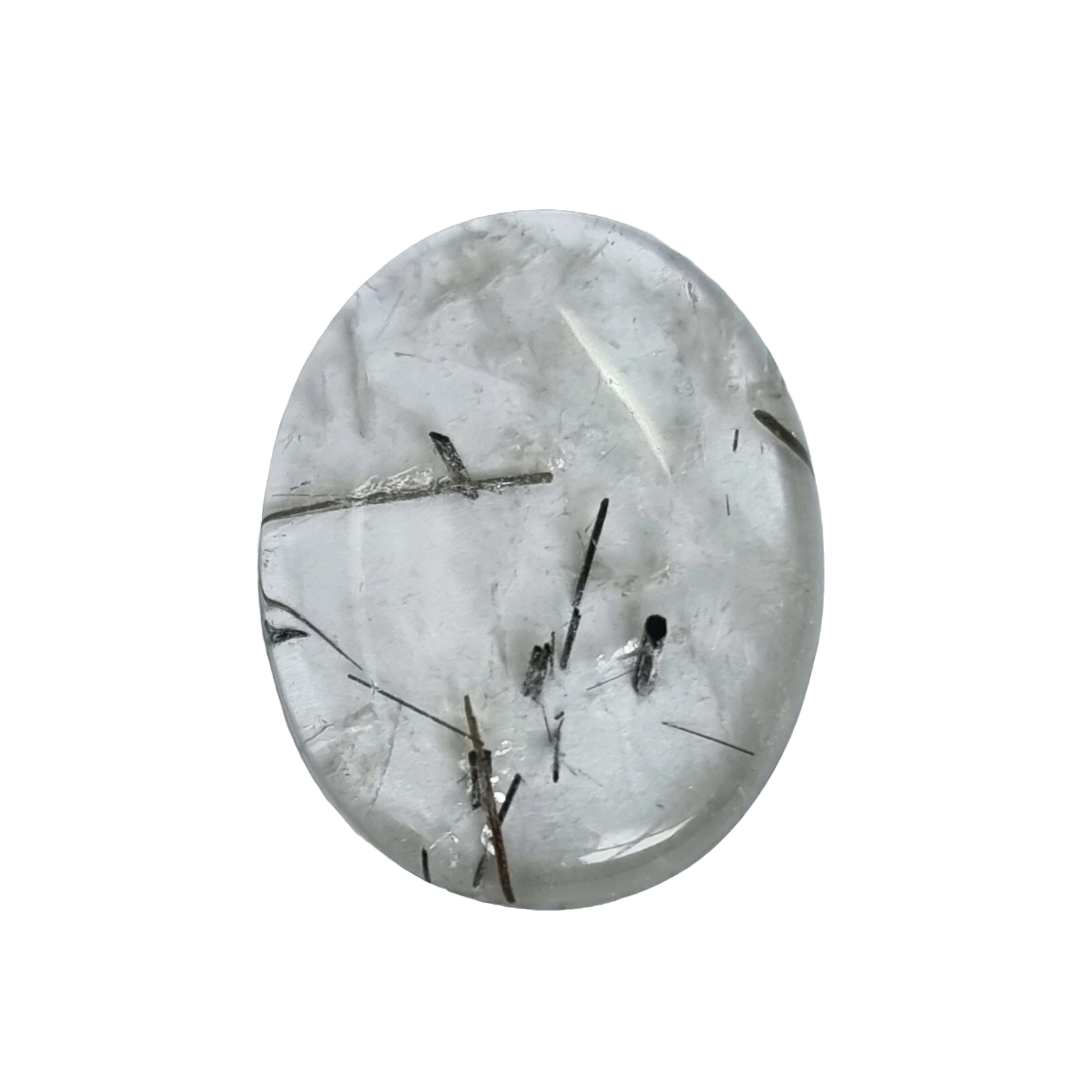 Brazil Tourmalinated Clear Quartz Oval Cabochon 36ct