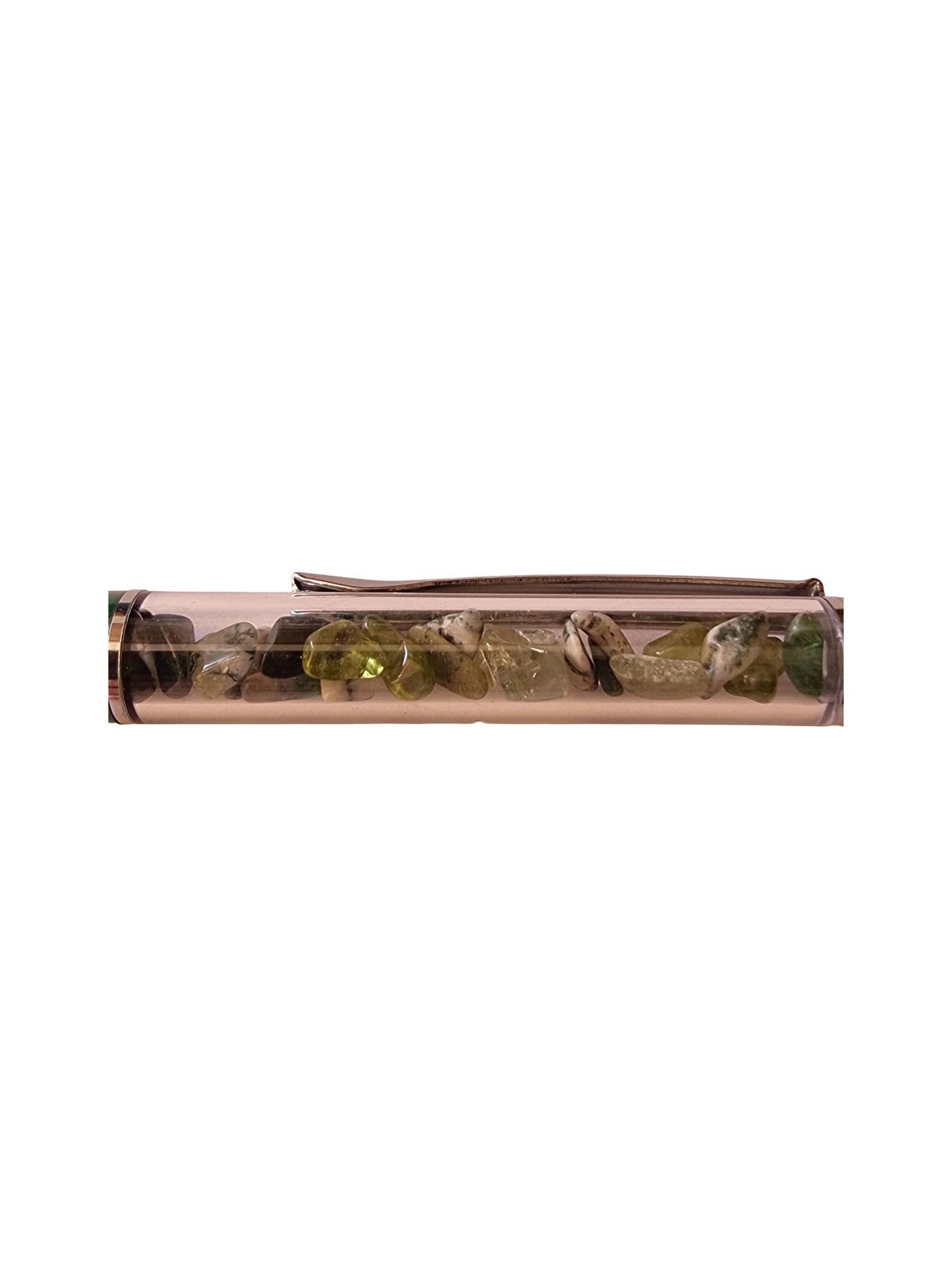 Forest Green Moss Agate and Peridot Twist Pen