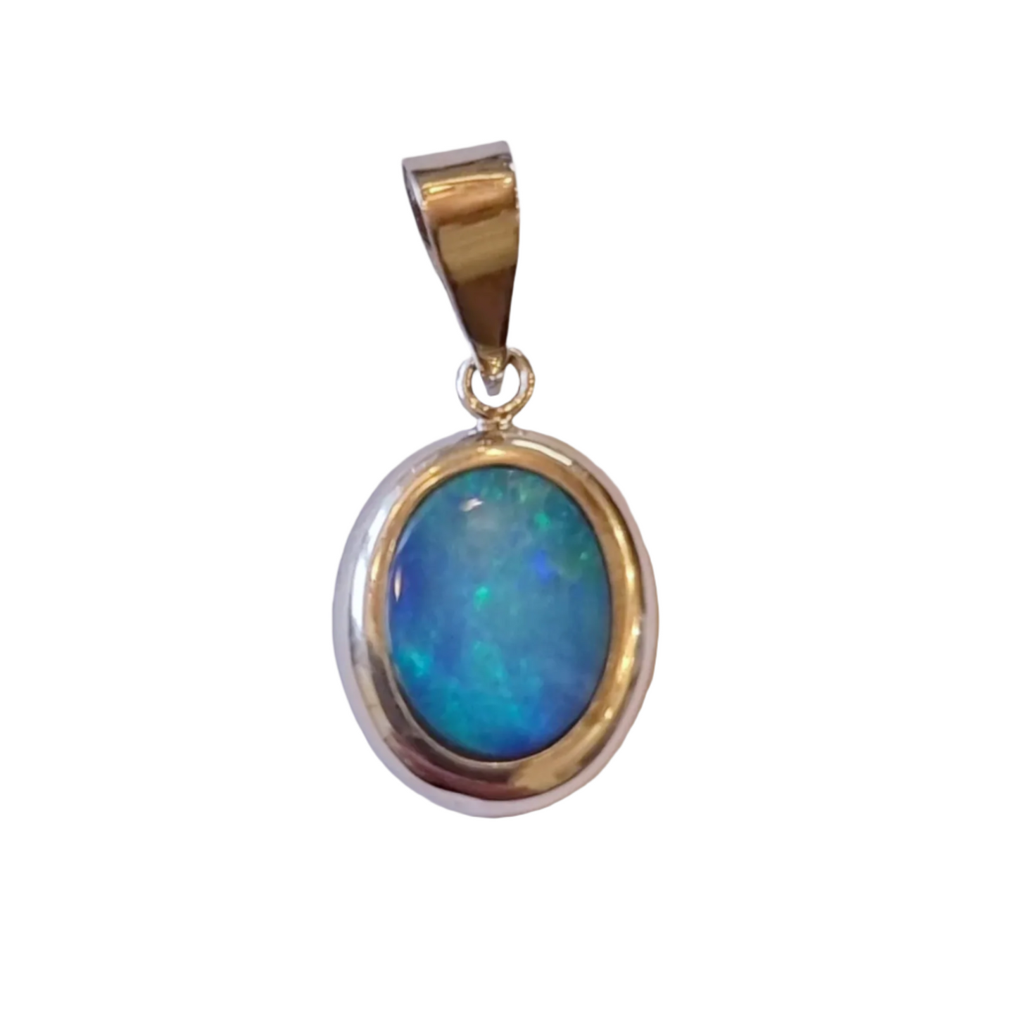 Sterling Silver Australian Opal Doublet Pendant