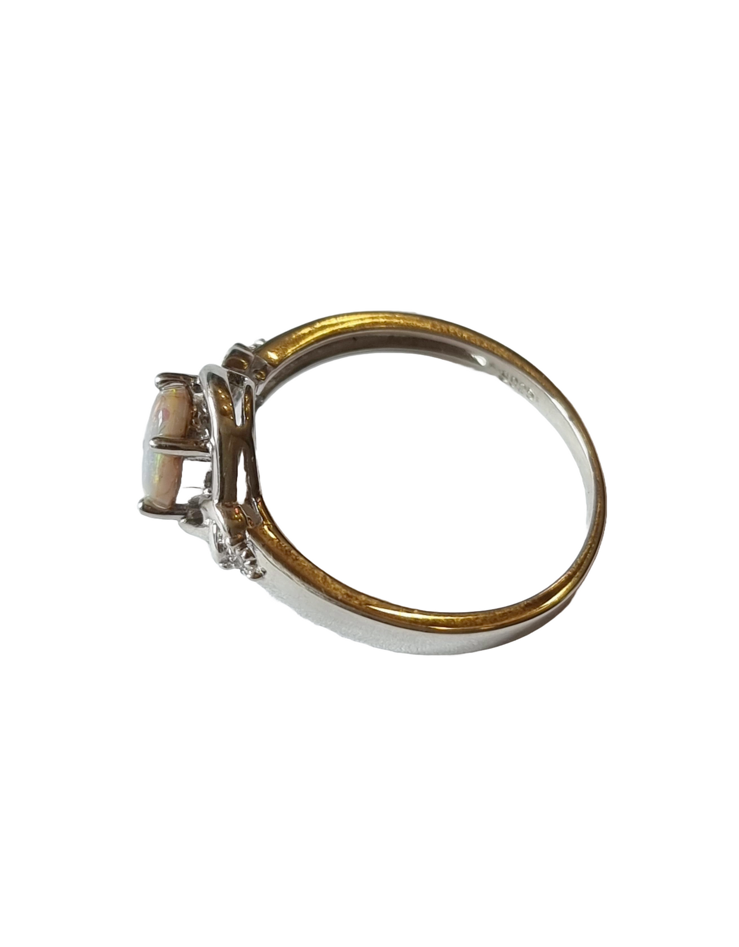 Sterling Silver Australian Coober Pedy Opal Ring