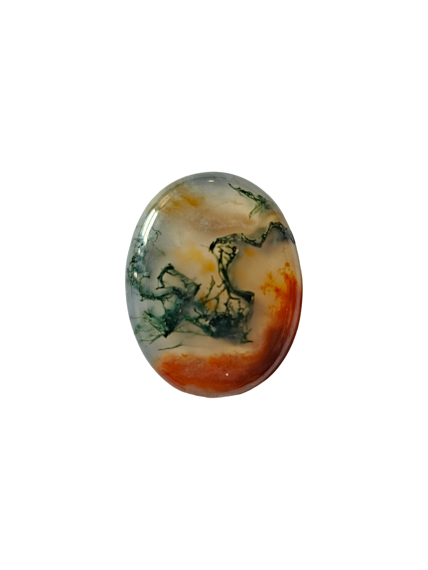 Brazil Moss Agate Oval Cabochon 32x26x5mm 34.63ct