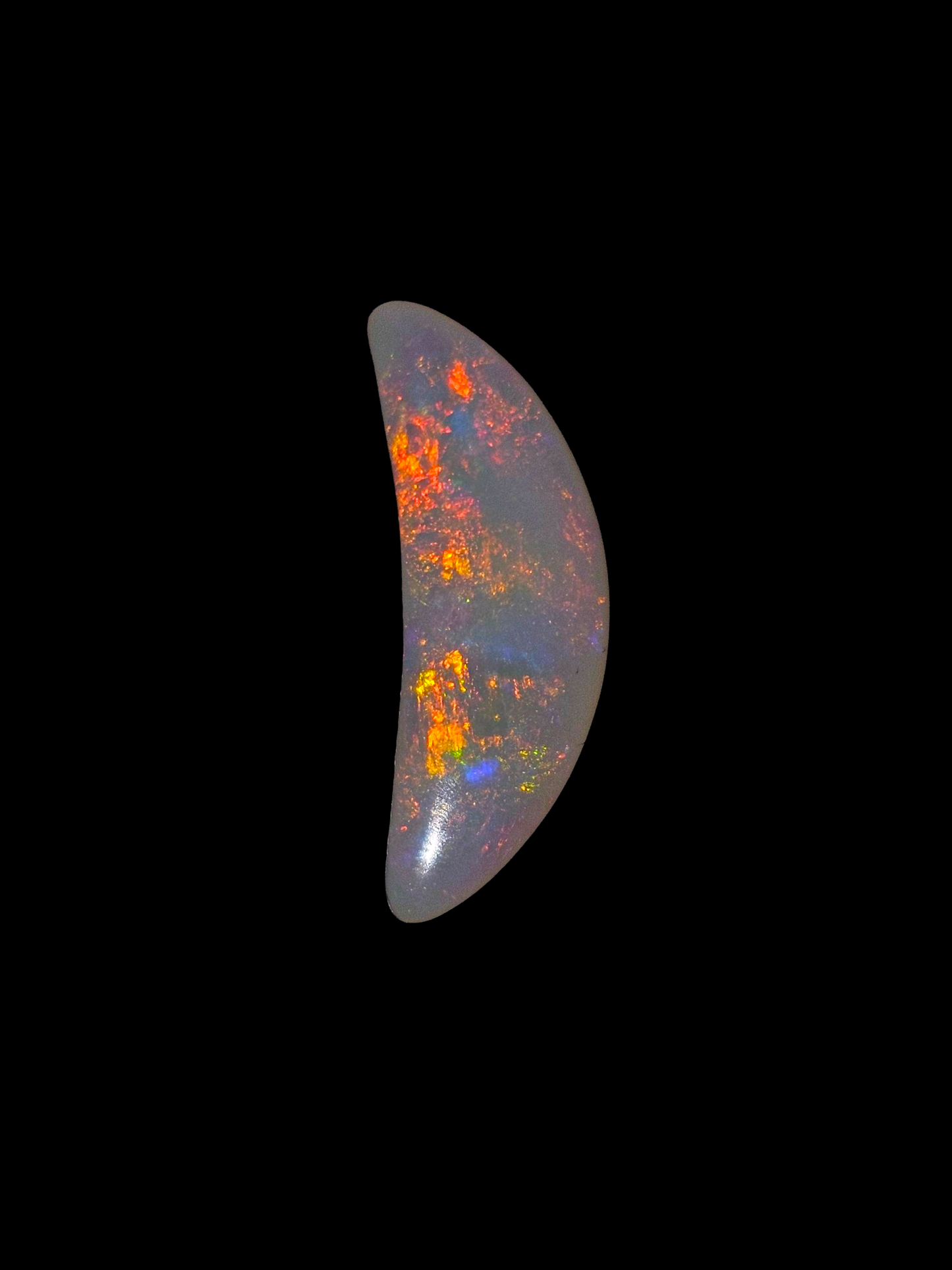 Australian Coober Pedy White Opal Crescent Moon Carving 1.82ct