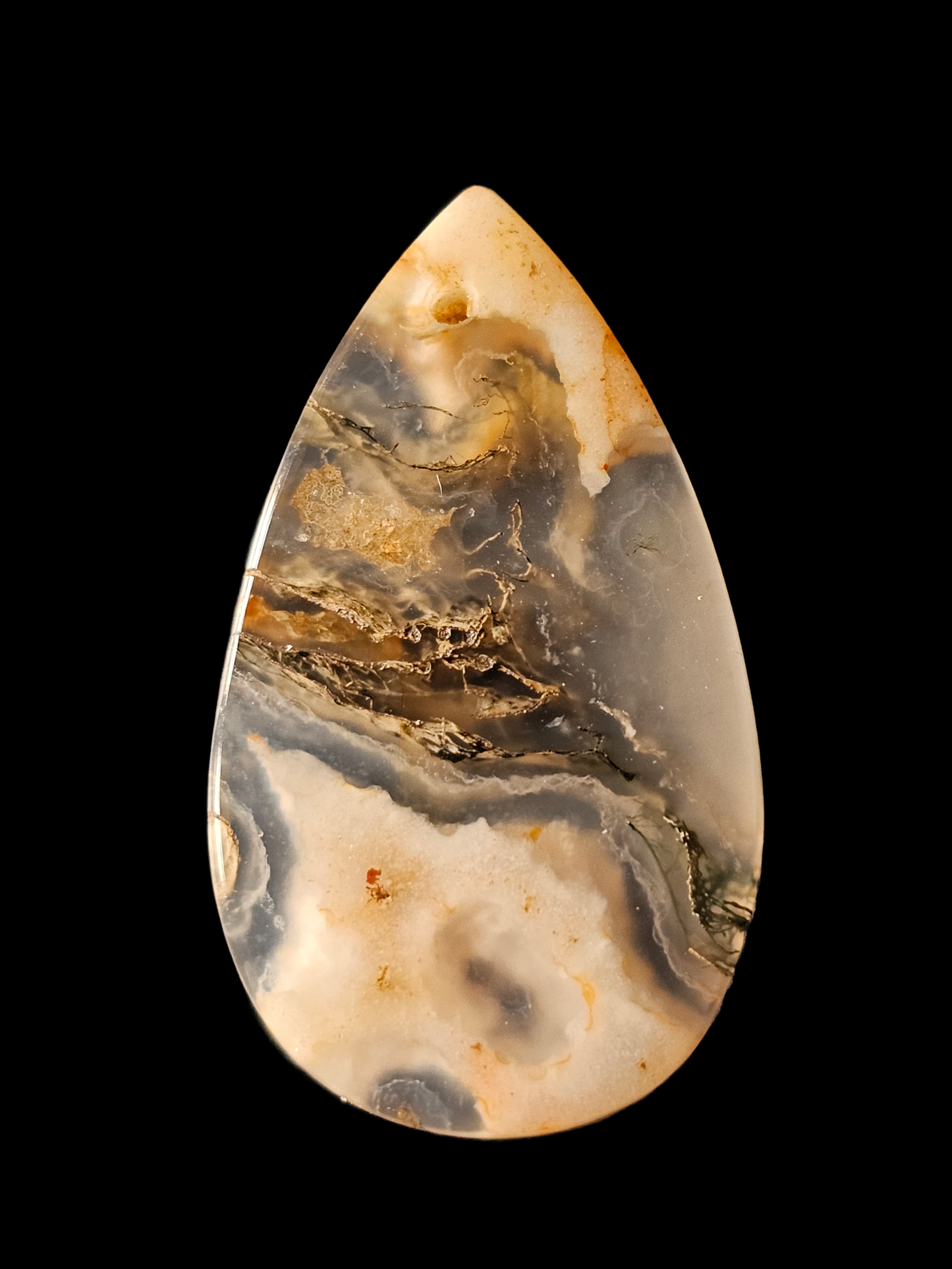 Brazil Moss Agate Pre-Drilled Pear Cabochon 16.80ct