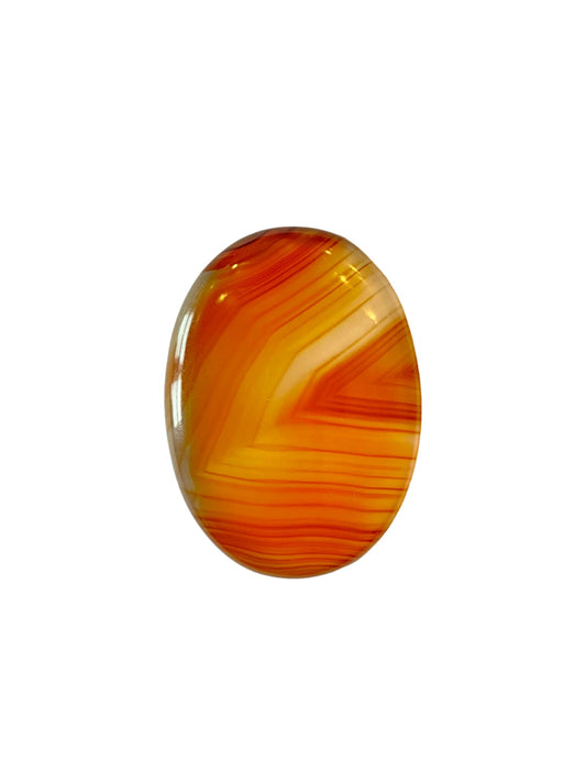 Cornelian Agate Stripped Oval Cabochon 48x36x55mm 77.88ct
