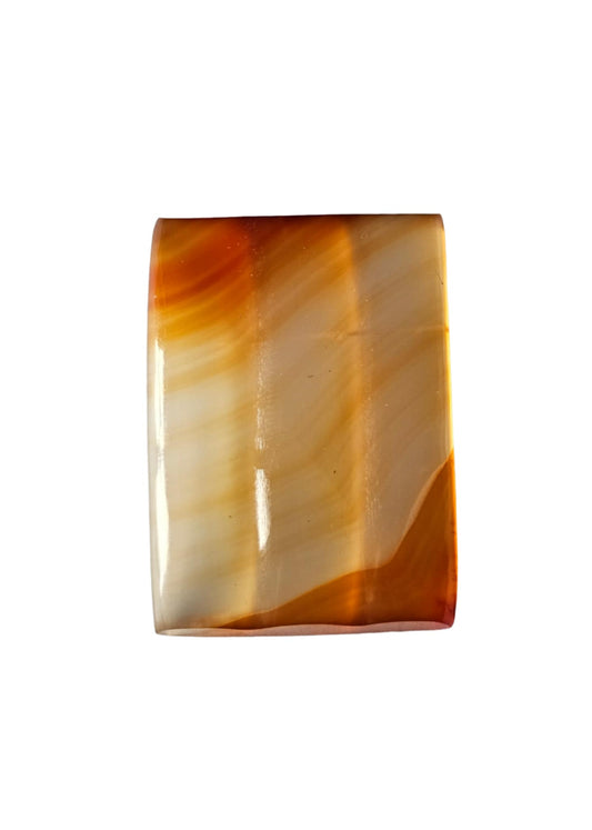 Natural Cornelian Agate Stripped Carving Cabochon 29x20x5mm 22.85ct