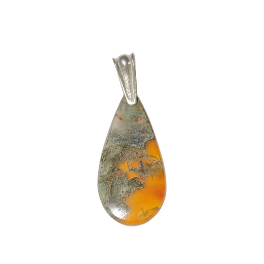 Sterling Silver Moss Agate Pendant
