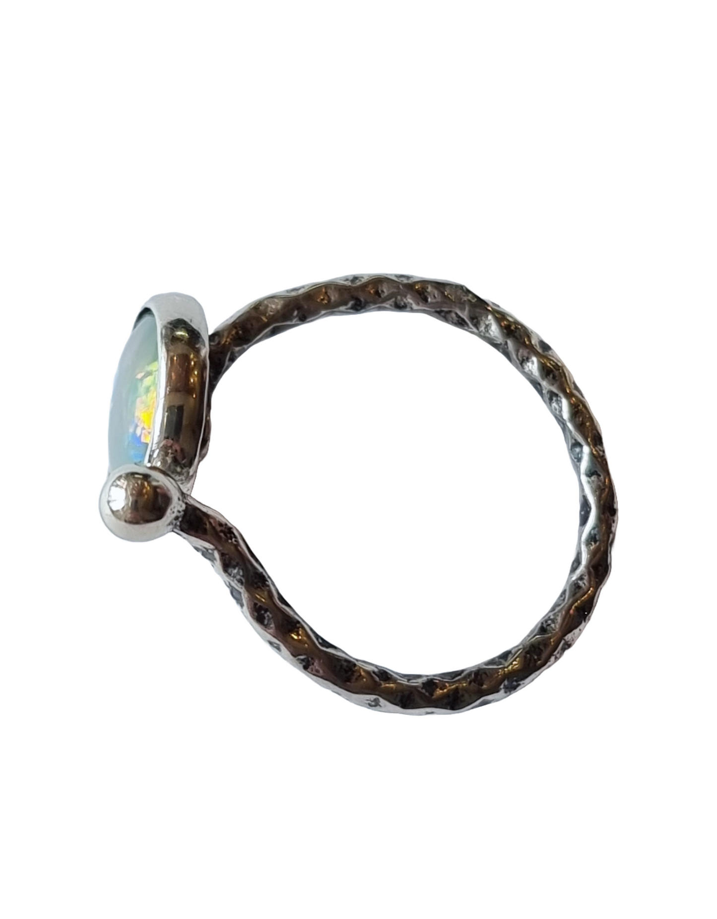 Sterling Silver Australian Lightning Ridge Opal Ring
