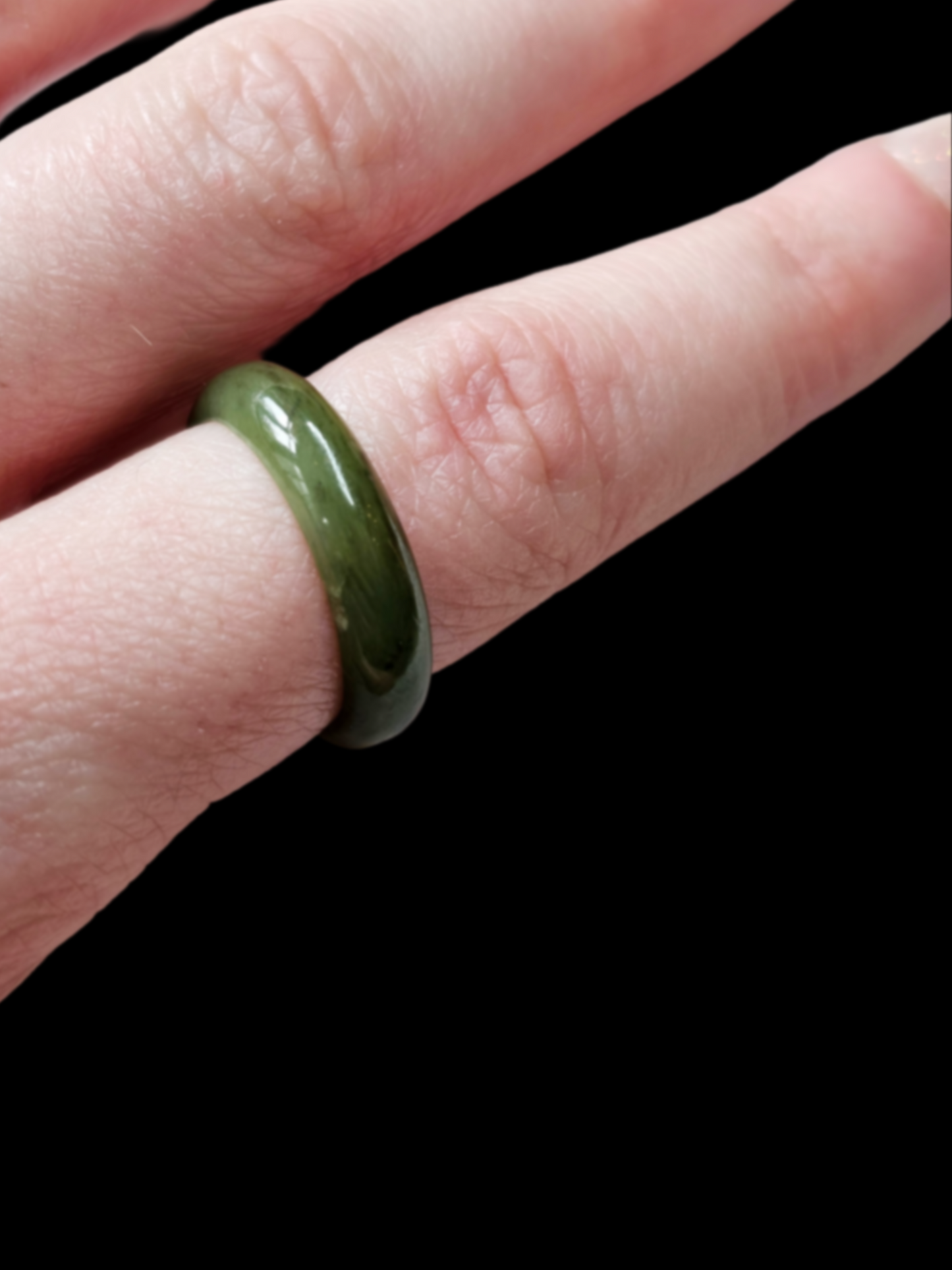 Nephrite Jade Carved Ring Size UK N