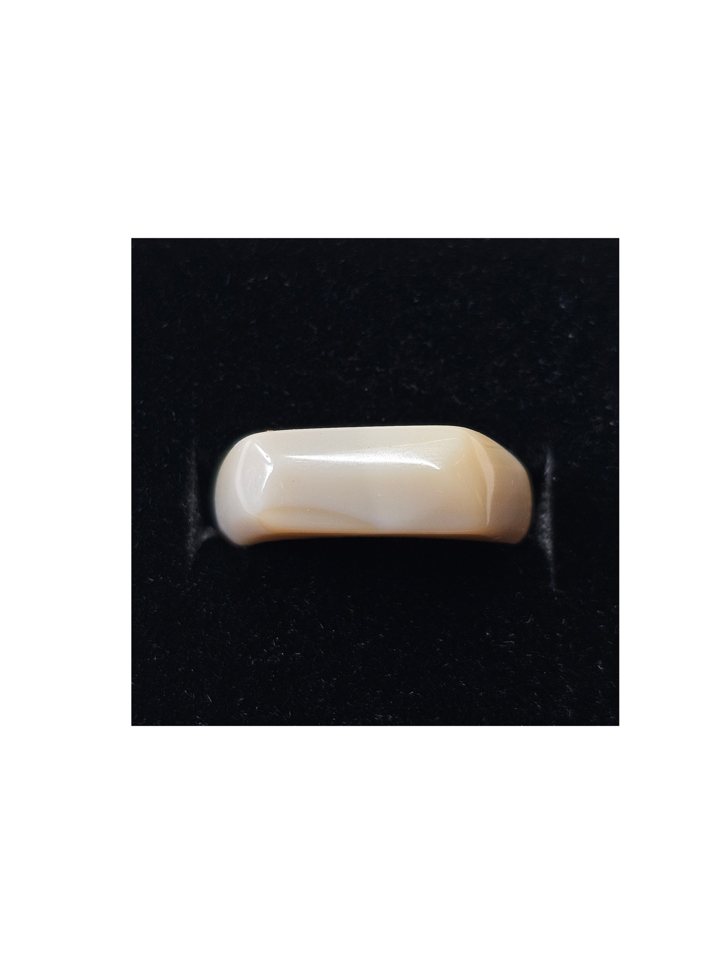 Agate Carved 'Archer' Ring Size L 1/2