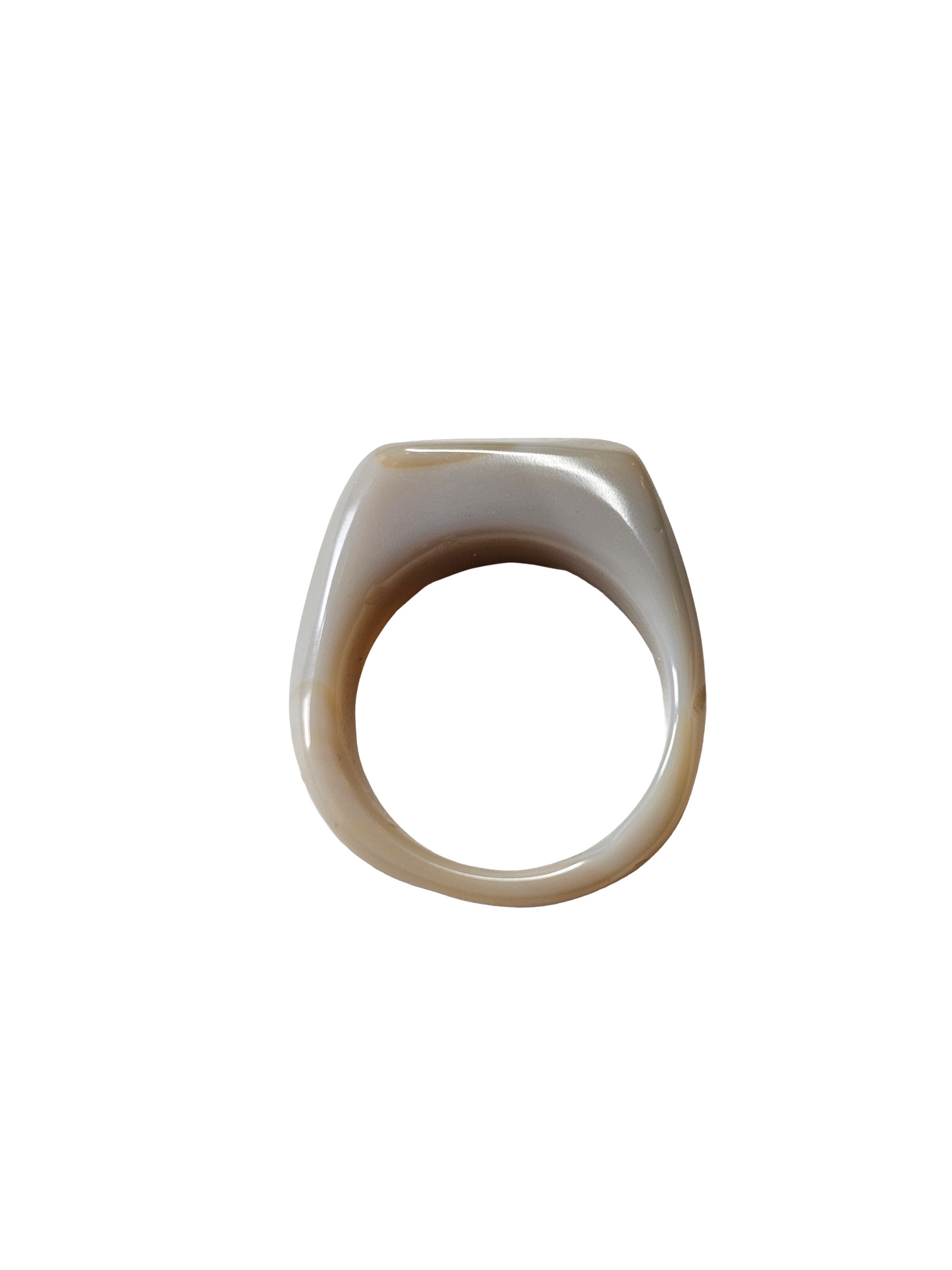 Agate Carved 'Archer' Ring Size L 1/2