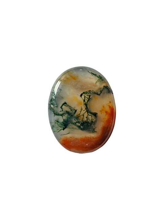 Brazil Moss Agate Oval Cabochon 32x26x5mm 34.63ct