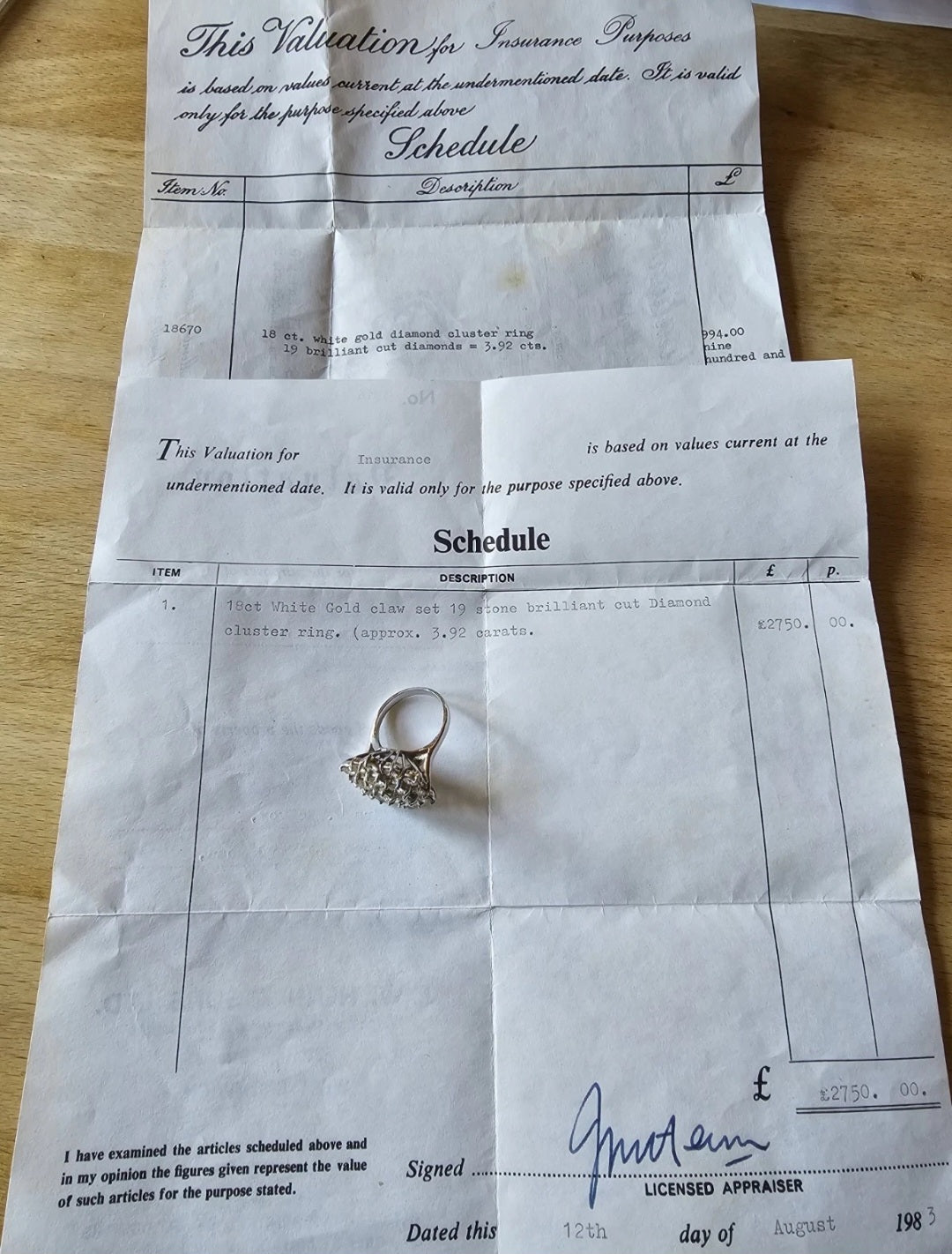 Vintage 18ct White Gold Diamond Cluster Ring