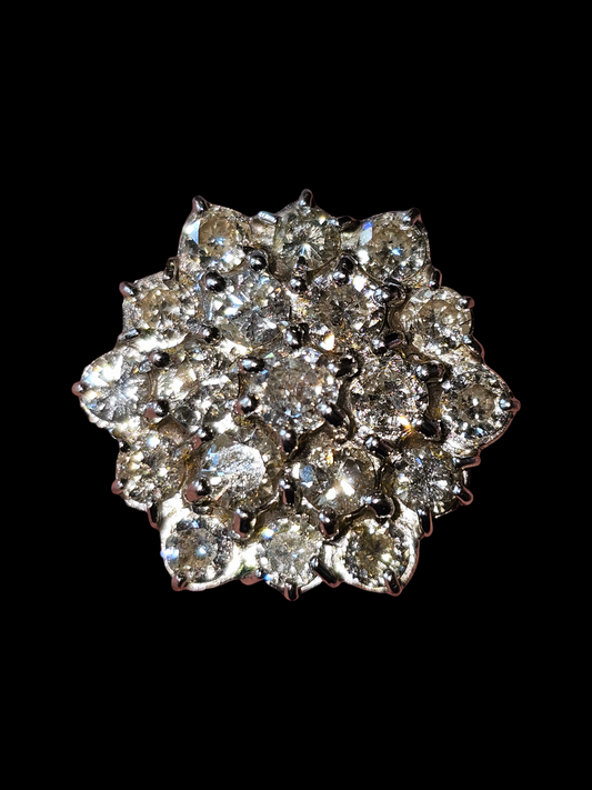 Vintage 18ct White Gold Diamond Cluster Ring